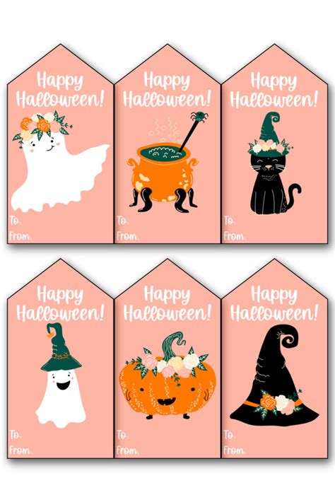 Download Free Halloween gift tags vector set Printable