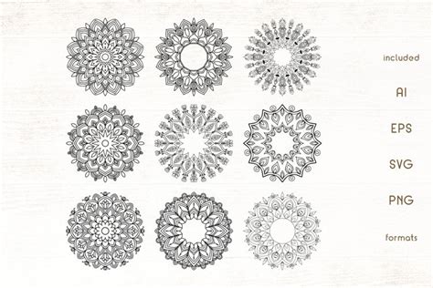Download Free Hand Drawn Floral Mandala Vector Pack Commercial Use DXF Files