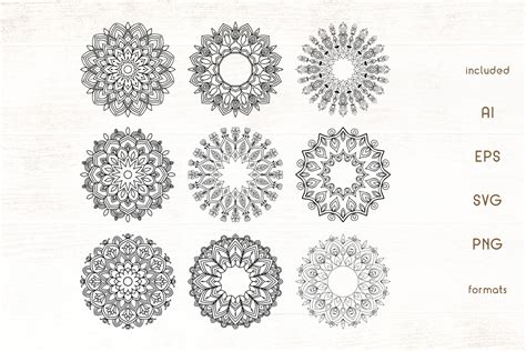 Download Free Hand Drawn Floral Mandala Vector Pack Easy Edite