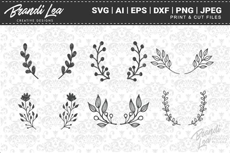 Download Free Hand Drawn Laurels SVG Cut Files For Crafts