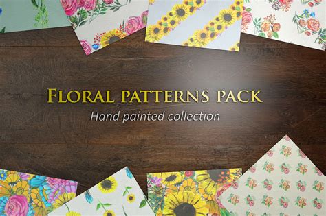 Download Free Hand Painted Seamless Patterns Silhouette Free PSD Mockups