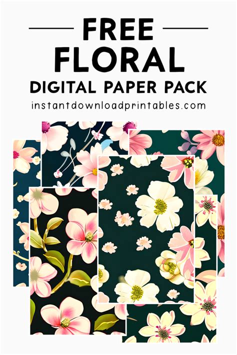 Download Free Hand draw Floral Digital Paper Pack: Dream Collection Cut Files