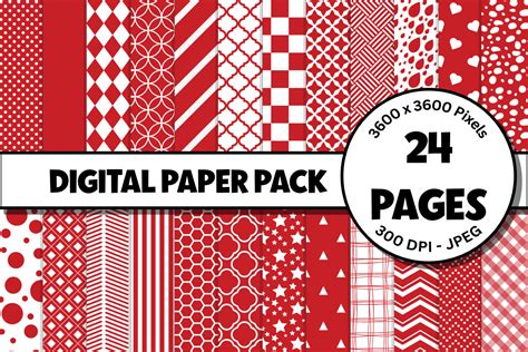 Download Free Hand draw Red Digital Paper Pack Digital Background DreamCollection Files for Cricut