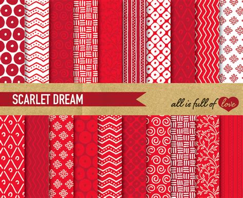 Download Free Hand draw Red Digital Paper Pack Digital Background Dream
Collection For Cricut