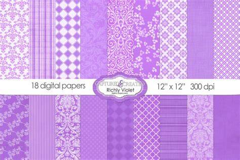 Download Free Hand draw Violet Digital Paper Pack Digital Scrapbook DXF Files