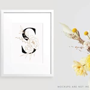 Download Free Hand-Drawn Botanical Monograms Commercial Use Free PSD Mockups