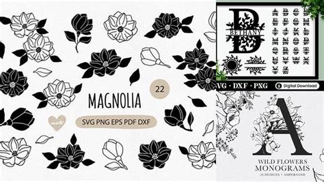 Download Free Hand-Drawn Botanical Monograms Cut Images