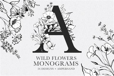 Download Free Hand-Drawn Botanical Monograms for Cricut Machine