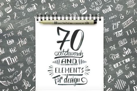 Download Free Handlettered catchwords and elements Cut Files