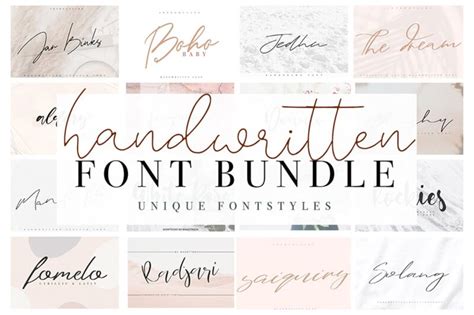 Download Free Handwritten font bundle Easy Edite