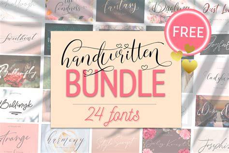Download Free Handwritten font bundle Images