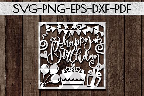 Download Free Happy Birthday Card SVG Cutting File Files DXF Files