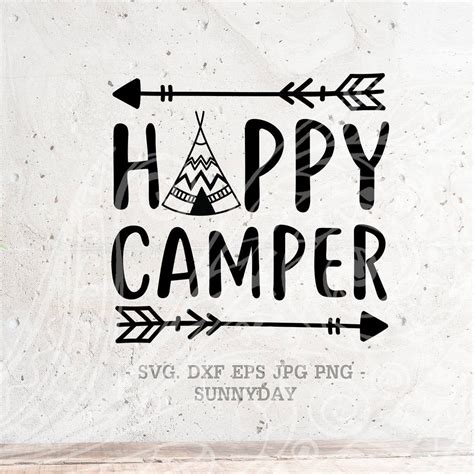 Download Free Happy Camper - SVG File, DXF File Cameo