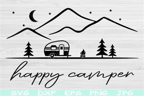Download Free Happy Camper - SVG File, DXF File Creativefabrica For Crafts