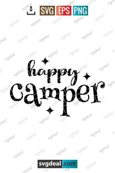 Download Free Happy Camper - SVG File, DXF File Easy Edite