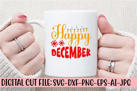 Download Free Happy December SVG Cut File Cricut SVG DXF Files