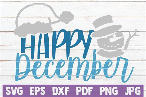 Download Free Happy December SVG Cut File Files DXF Files