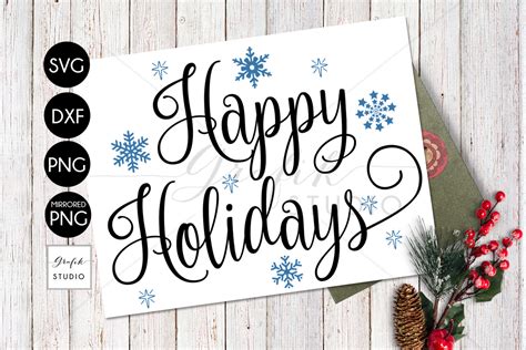 Download Free Happy Holidays - SVG File, DXF File Commercial Use For Crafts