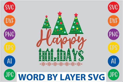 Download Free Happy Holidays - SVG File, DXF File Cut Images
