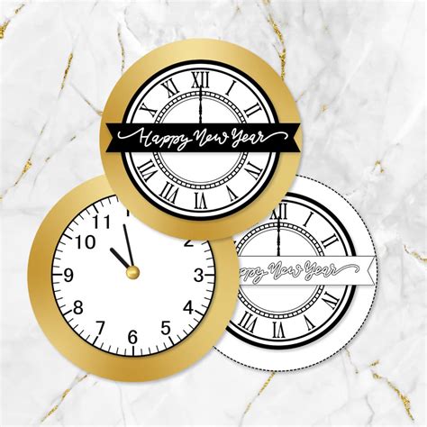 Download Free Happy New Year Clock svg Files DXF Files