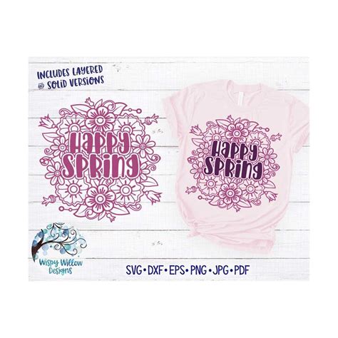 Download Free Happy Spring SVG file for Spring Cricut SVG DXF Files