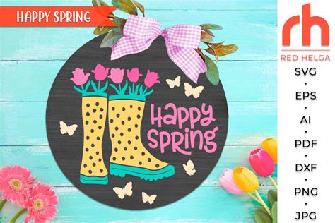 Download Free Happy Spring SVG file for Spring Silhouette DXF Files