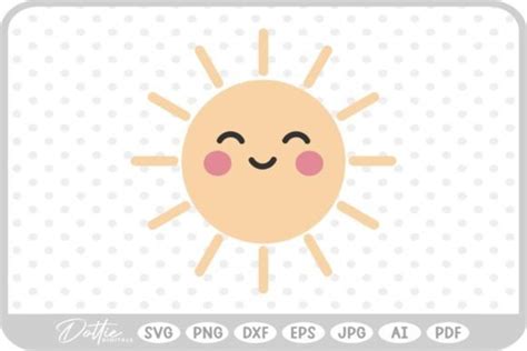 Download Free Happy Sun - SVG File, DXF File Creativefabrica