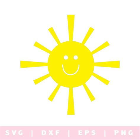 Download Free Happy Sun - SVG File, DXF File Cut Images