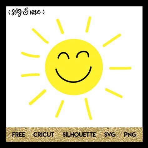 Download Free Happy Sun - SVG File, DXF File Silhouette Free PSD Mockups