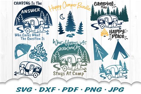Download Free Happy camper - SVG file DXF Files