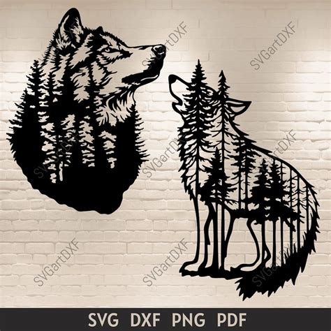 Download Free Happy holidays. Sublimation design with wolf DXF Files