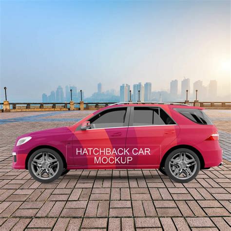 Download Free Hatchback Mockup - Back View PSD Generator