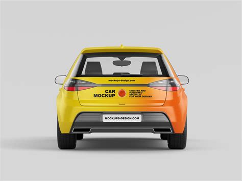 Download Free Hatchback Mockup - Back View PSD Yellowimages