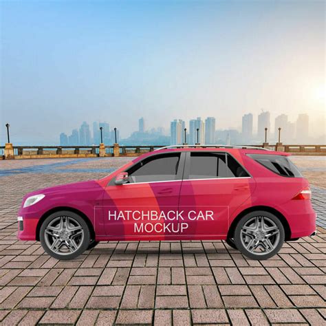 Download Free Hatchback Mockup - Side View PSD Generator
