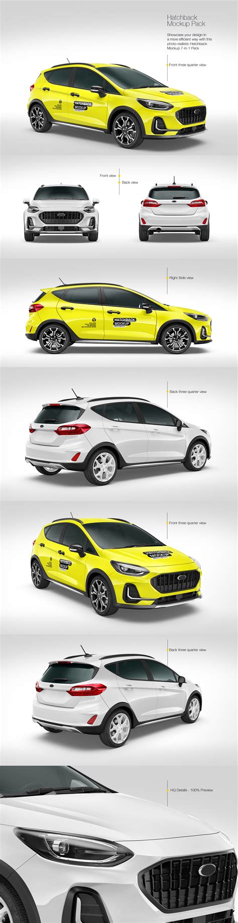 Download Free Hatchback Mockup - Side View PSD Yellowimages