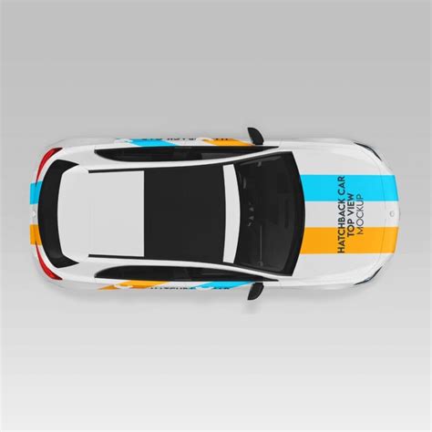 Download Free Hatchback Mockup - Top View PSD Yellowimages