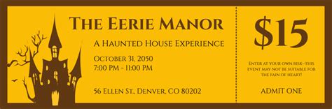 Download Free Haunted House Ticket Printable