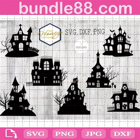 Download Free Haunted house SVG bundle DXF Files
