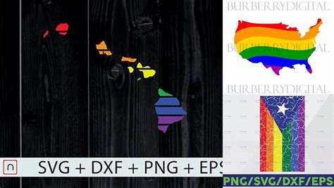 Download Free Hawaii State-Map Rainbow-LGBT Pride Files DXF Files