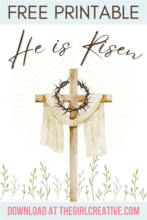 Download Free He Is Risen | Cross PNG Sublimation Files DXF Files