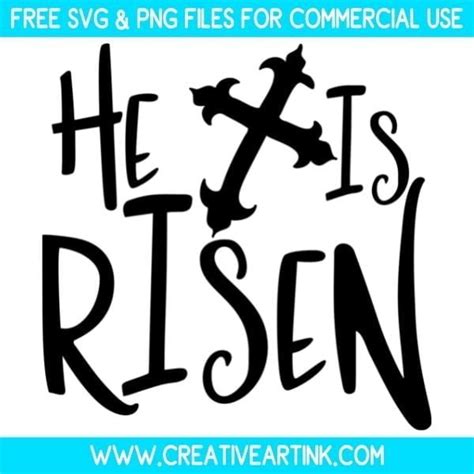 Download Free He is risen SVG | Easter quote DXF Files