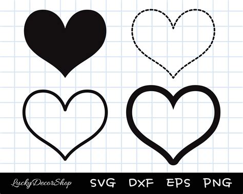 Download Free Heart Cut File Silhouette Vector Graphics Creativefabrica DXF Files
