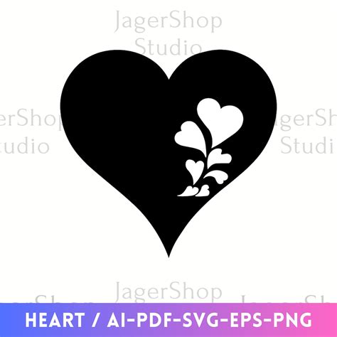 Download Free Heart Cut File Silhouette Vector Graphics Creativefabrica For Crafts