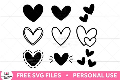 Download Free Heart Cut File Silhouette Vector Graphics Files for Cricut