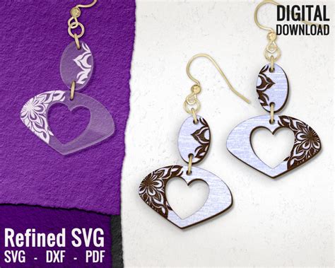 Download Free Heart Earring Commercial Use For Crafts