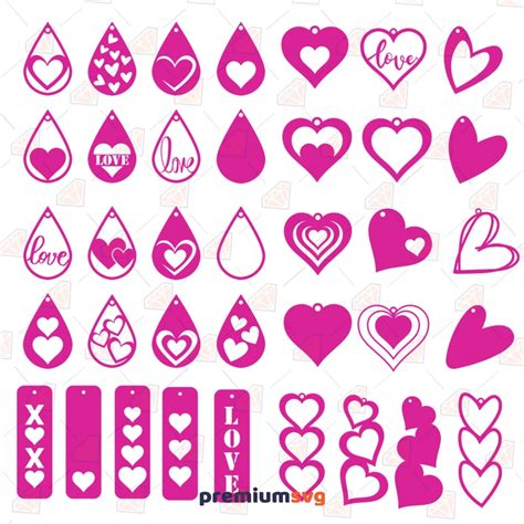 Download Free Heart Earring for Cricut Machine