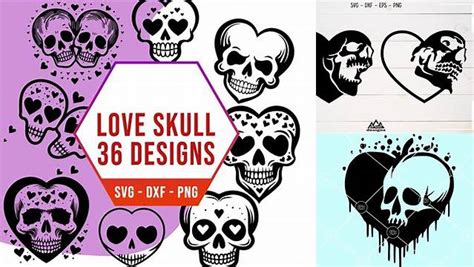 Download Free Heart Love Skull Svg Design Files DXF Files