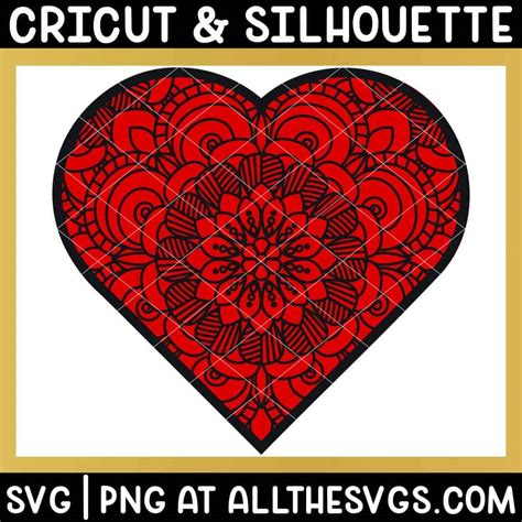 Unlock Your Creative Heart Chakra with Our Free Fancy Heart Mandala SVG!