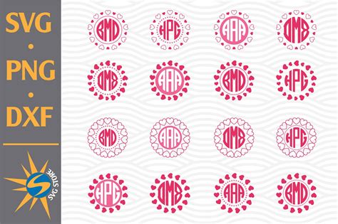 Download Free Heart Monogram SVG, PNG, DXF Digital Files Include For Crafts