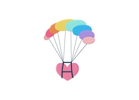 Download Free Heart Parachute | Applique Embroidery Files